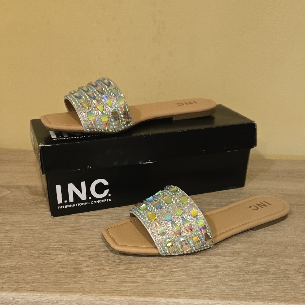 INC International Concepts Women's Sparkling Slide Sandals